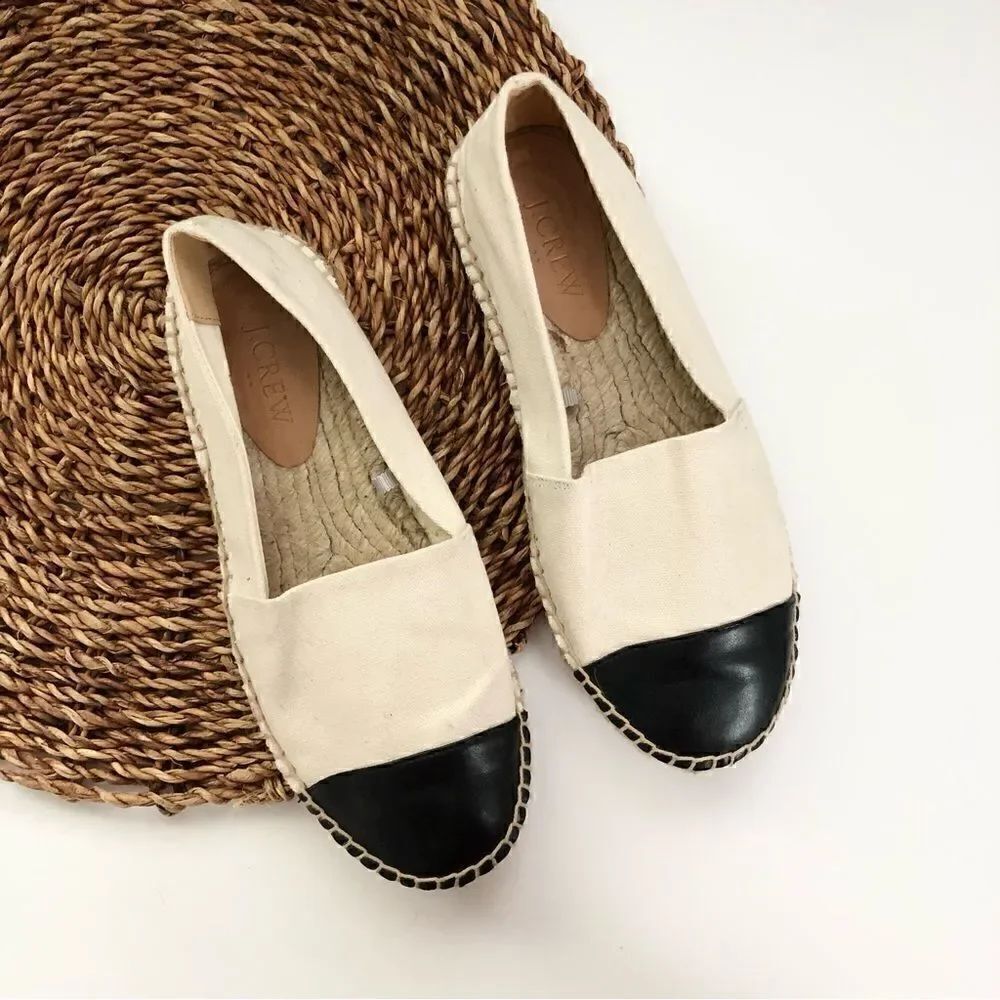 J Crew Canvas cap toe slip on espadrilles size 6.5